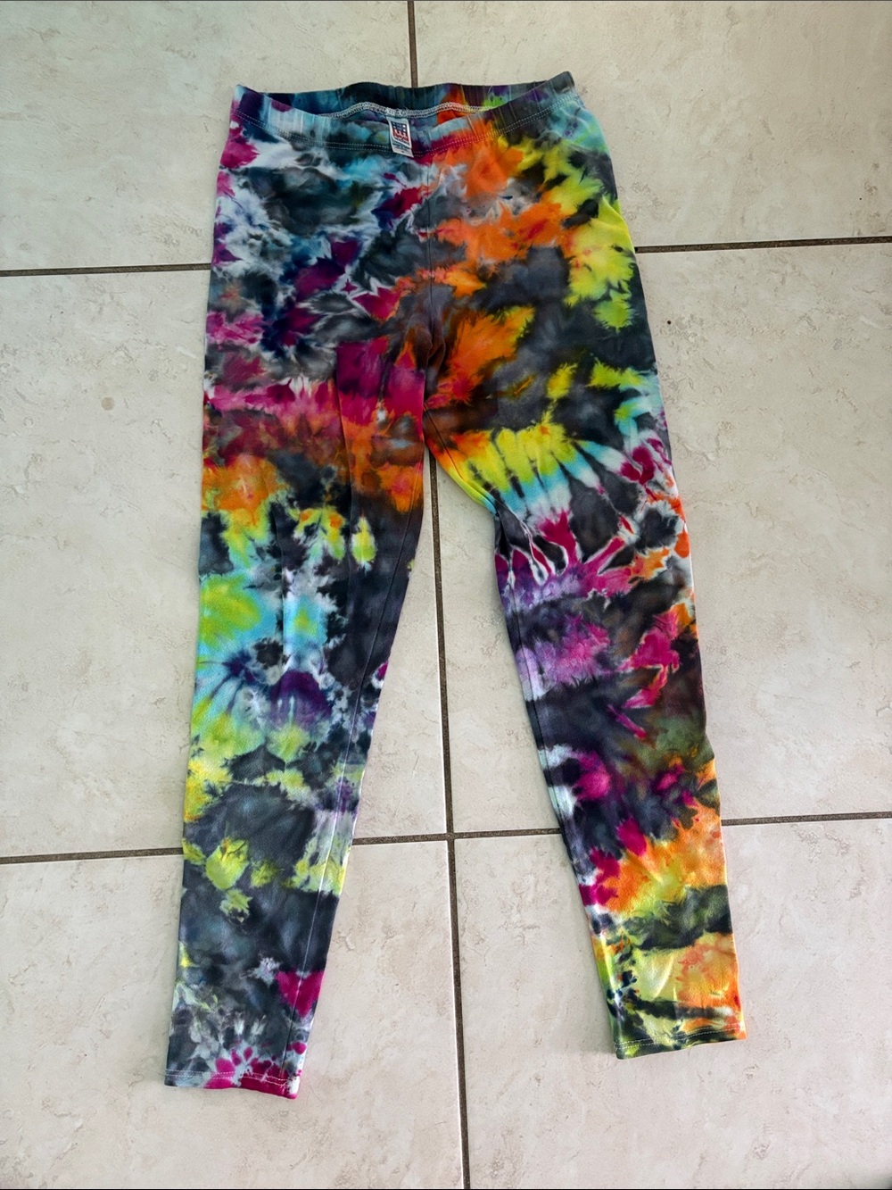 Women’s handmade Tie-Dye Stretch Leggings - Multicolor